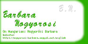 barbara mogyorosi business card